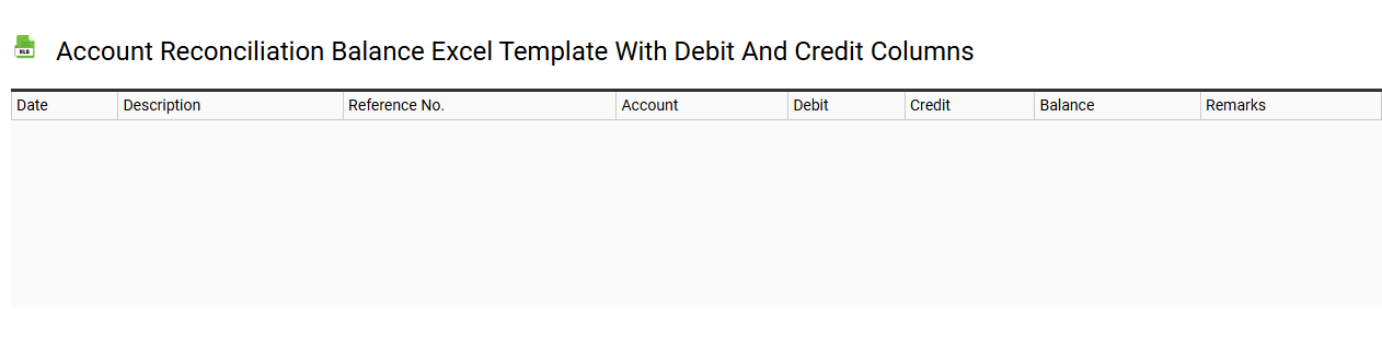 Account reconciliation balance Excel template with debit and credit columns
