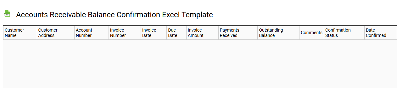 Accounts receivable balance confirmation Excel template