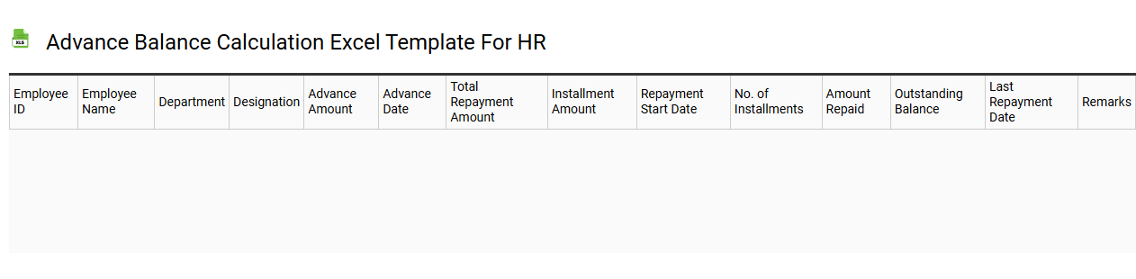 Advance balance calculation Excel template for HR