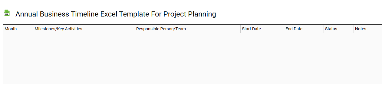 Annual business timeline Excel template for project planning