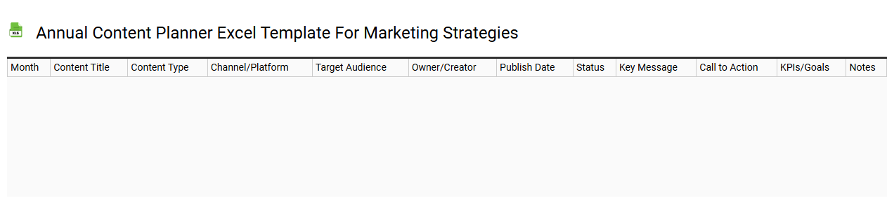 Annual content planner Excel template for marketing strategies
