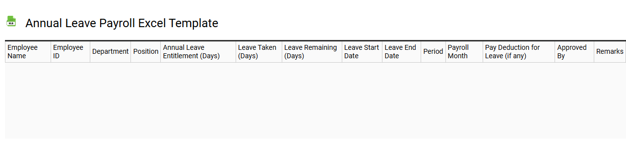 Annual leave payroll Excel template