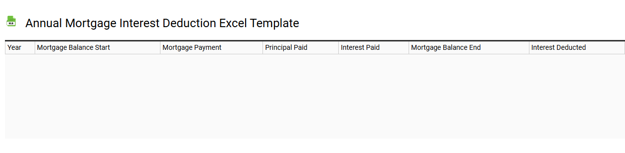 Annual mortgage interest deduction Excel template