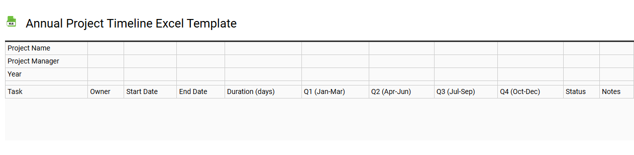 Annual project timeline Excel template