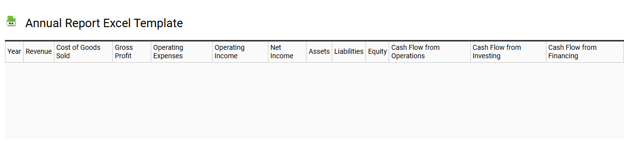 Annual report Excel template