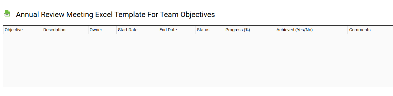 Annual review meeting Excel template for team objectives