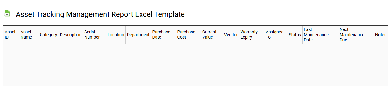 Asset tracking management report Excel template