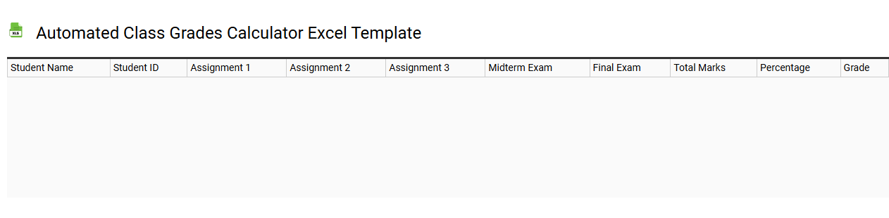 Automated class grades calculator Excel template