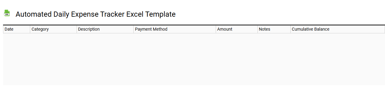 Automated daily expense tracker Excel template