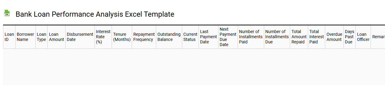 Bank loan performance analysis Excel template