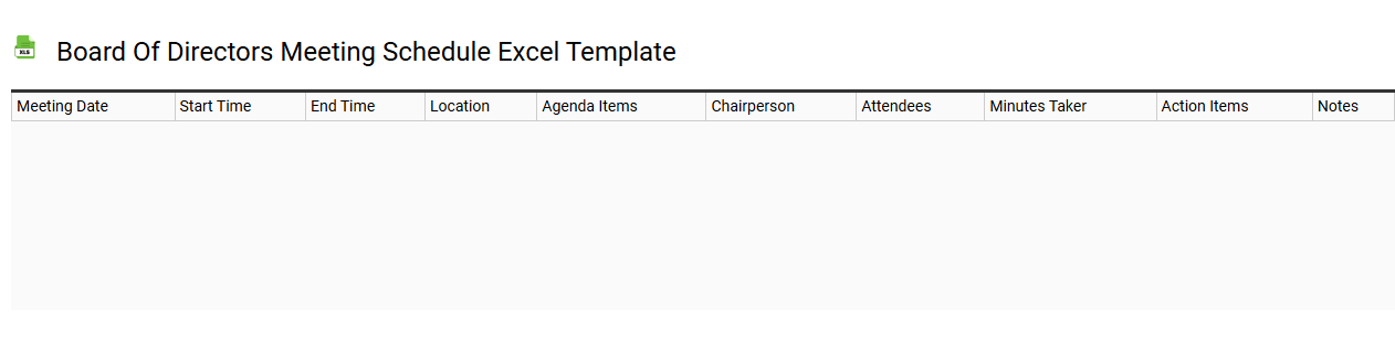 Board of directors meeting schedule Excel template