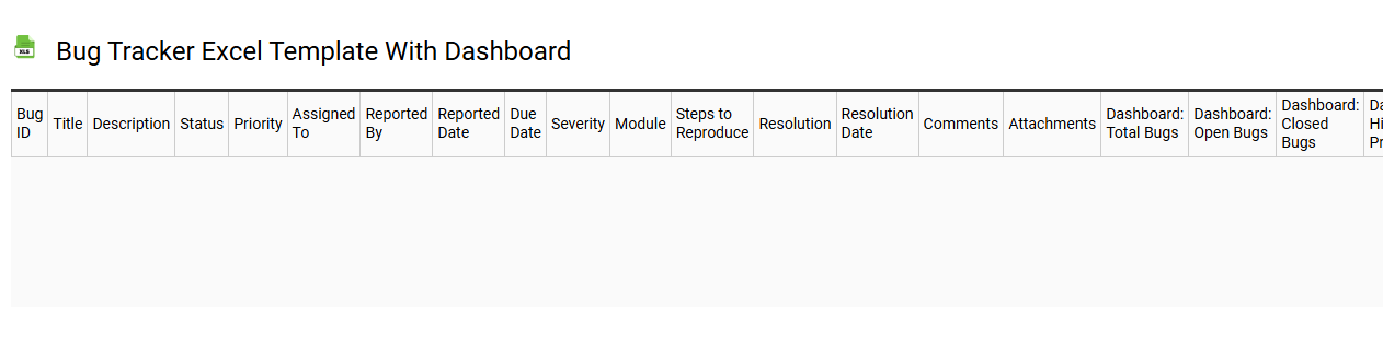Bug tracker Excel template with dashboard