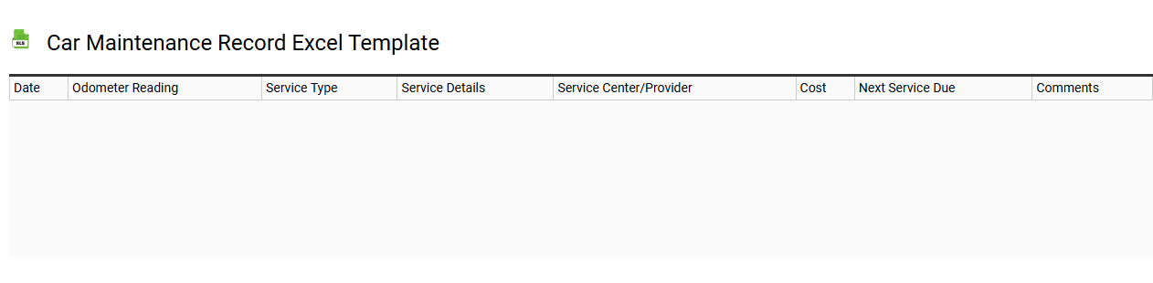 Car maintenance record Excel template