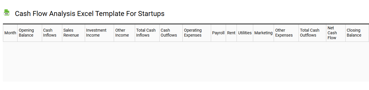 Cash flow analysis Excel template for startups