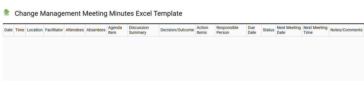 Change management meeting minutes Excel template