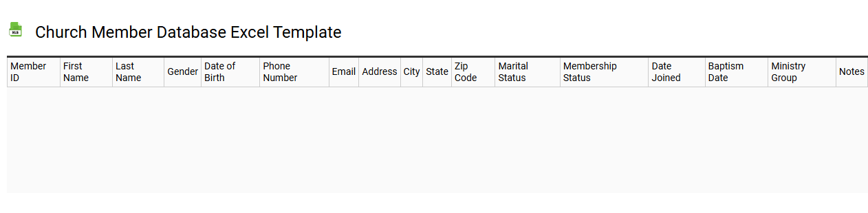 Church member database Excel template
