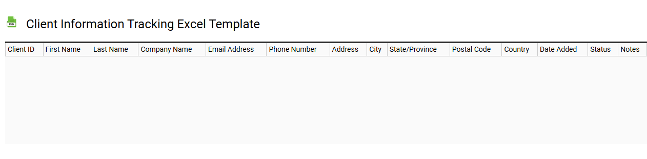 Client information tracking Excel template