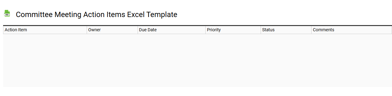 Committee meeting action items Excel template