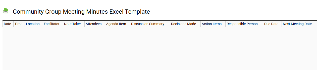 Community group meeting minutes Excel template