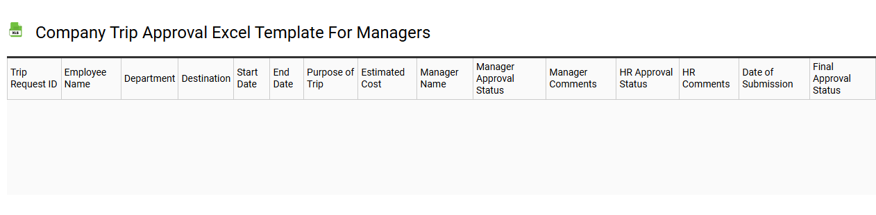 Company trip approval Excel template for managers