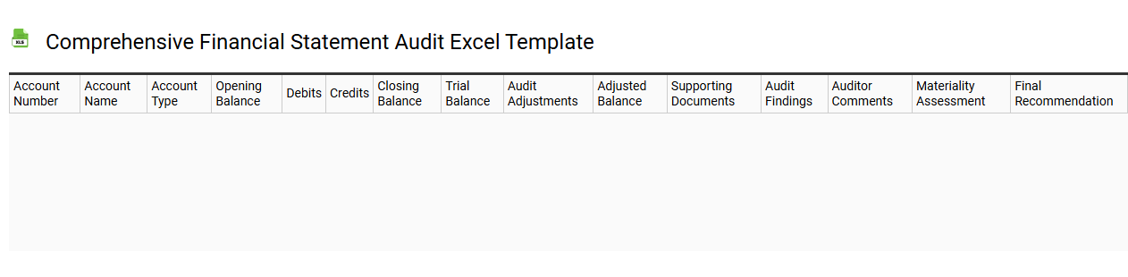 Comprehensive financial statement audit Excel template