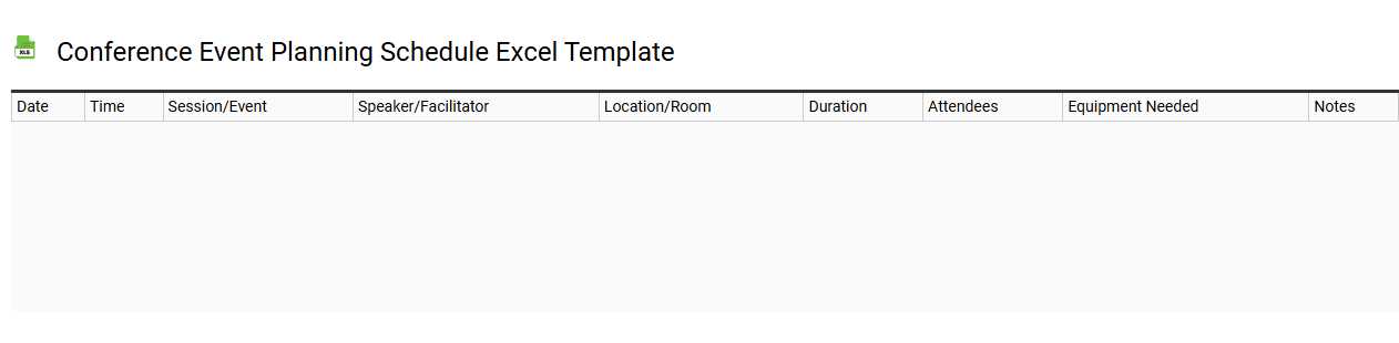 Conference event planning schedule Excel template