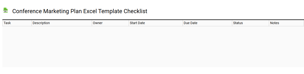 Conference marketing plan Excel template checklist