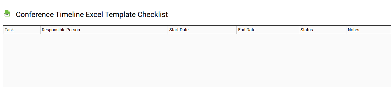 Conference timeline Excel template checklist
