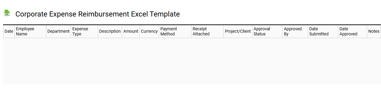 Corporate expense reimbursement Excel template