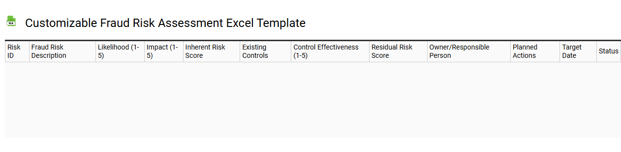 Customizable fraud risk assessment Excel template