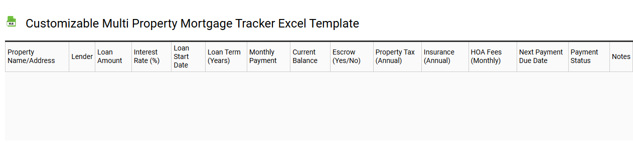 Customizable multi property mortgage tracker Excel template