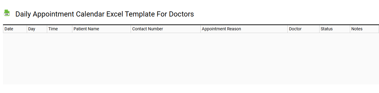 Daily appointment calendar Excel template for doctors
