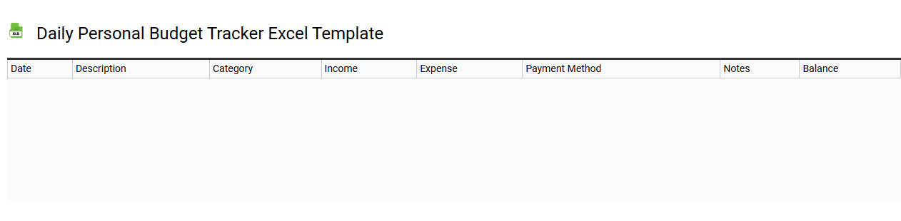 Daily personal budget tracker Excel template