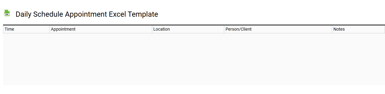 Daily schedule appointment Excel template