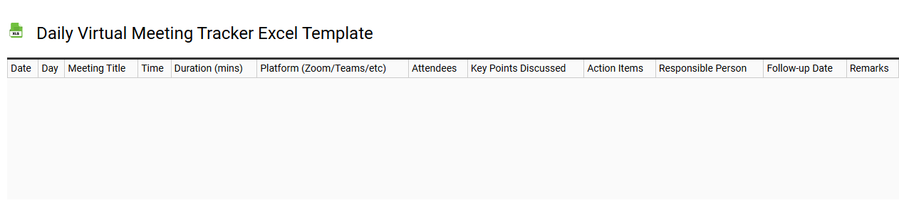 Daily virtual meeting tracker Excel template