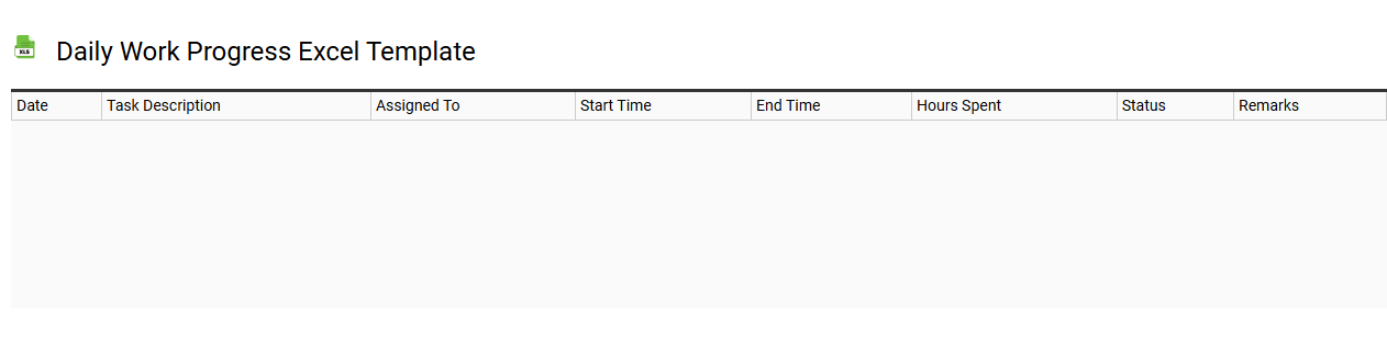 Daily work progress Excel template