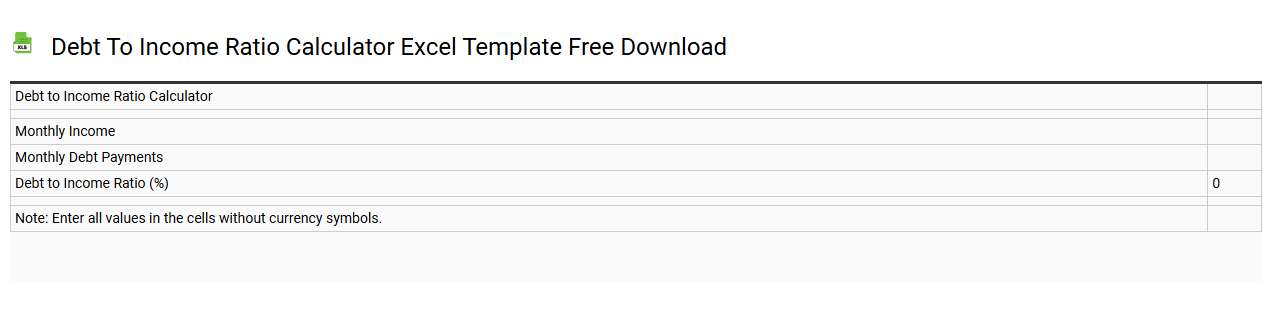Debt to income ratio calculator Excel template free download