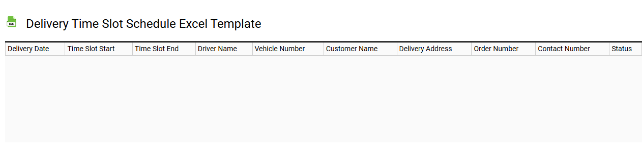 Delivery time slot schedule Excel template