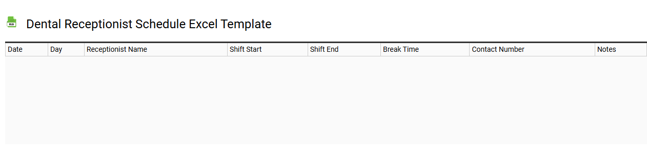 Dental receptionist schedule Excel template