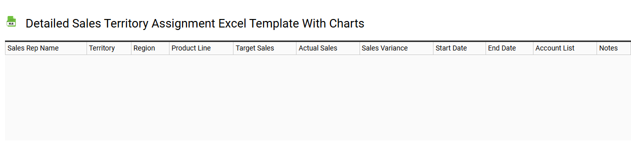Detailed sales territory assignment Excel template with charts