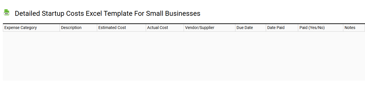 Detailed startup costs Excel template for small businesses