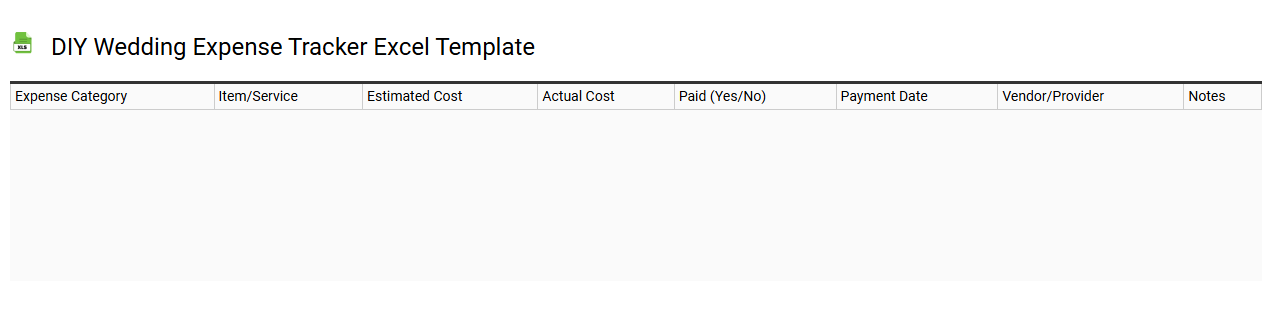 DIY wedding expense tracker Excel template