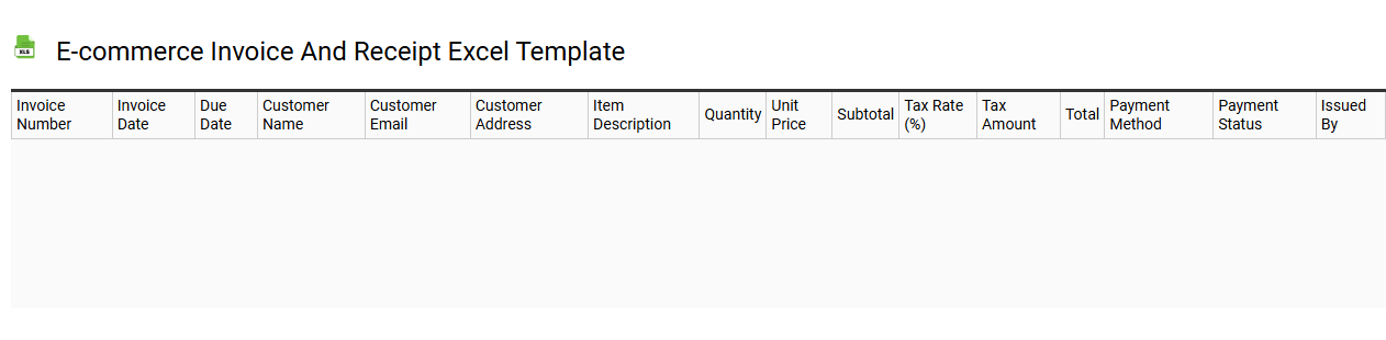 E-commerce invoice and receipt Excel template