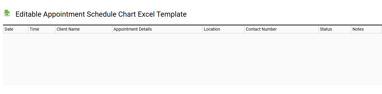 Editable appointment schedule chart Excel template