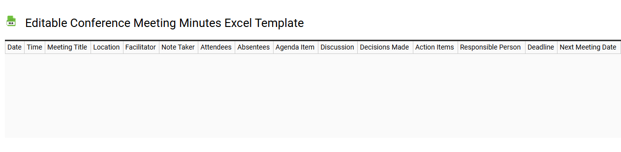 Editable conference meeting minutes Excel template