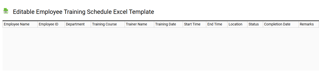 Editable employee training schedule Excel template