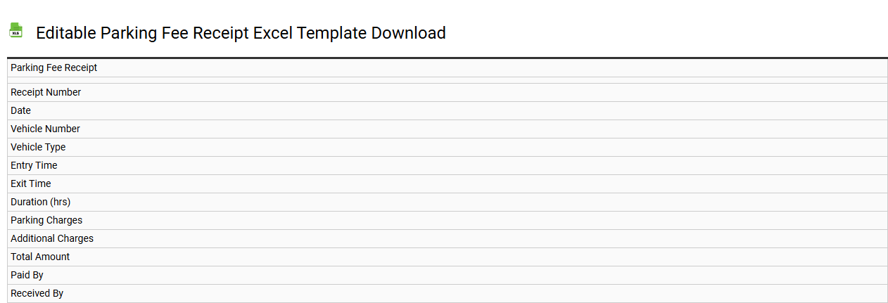 Editable parking fee receipt Excel template download