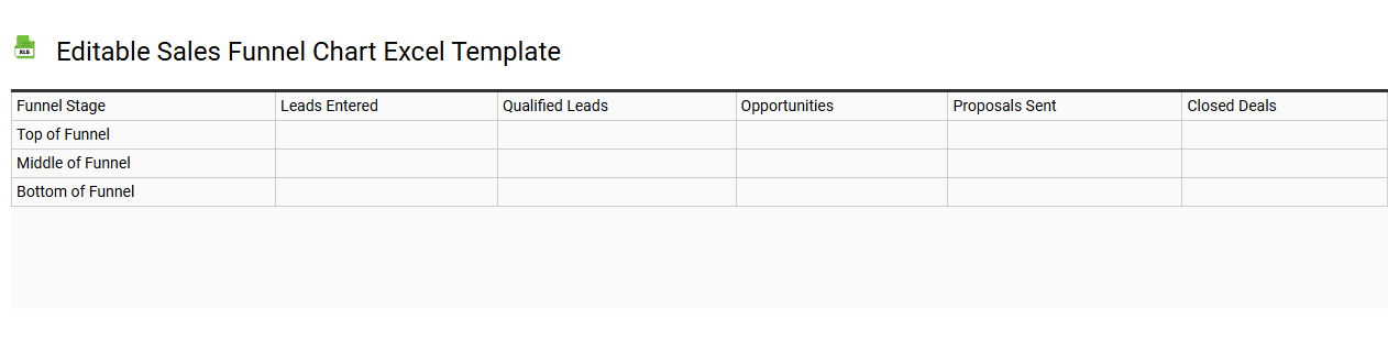 Editable sales funnel chart Excel template