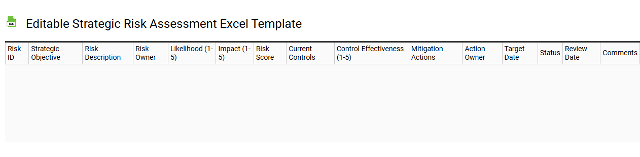 Editable strategic risk assessment Excel template