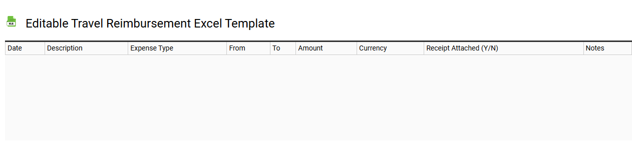 Editable travel reimbursement Excel template